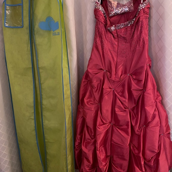 MB Bride Pink Strapless Formal Prom Dress - Picture 9 of 13